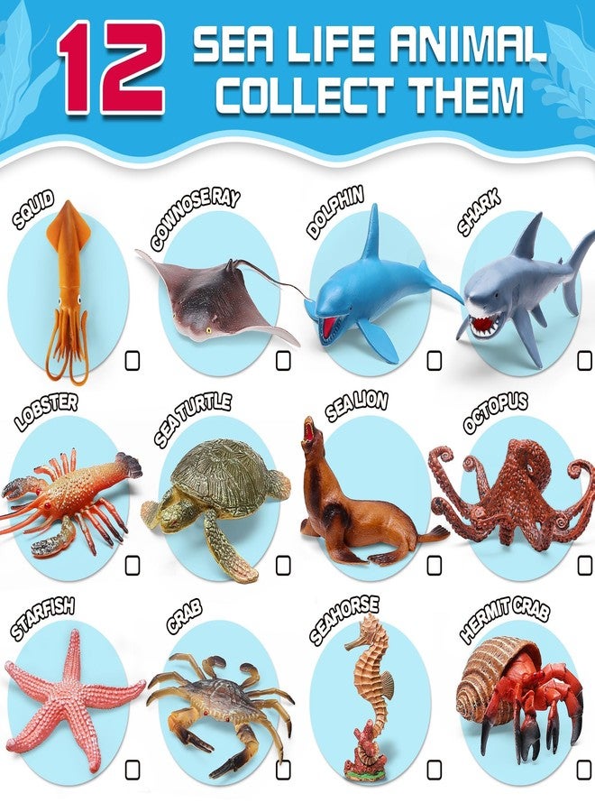 KarberDark 12 Pack Ocean Animal Toys with Educational Booklet for Kids, Realistic Soft Plastic Creatures Model Figures for Toddler Boys Girls, Under the Sea Party Favor, Birthday Gifts Water Table Toy - Image 5